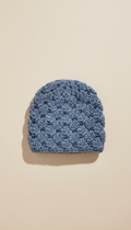 Slate Blue Crochet Beanie Hat